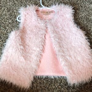 Pink fur vest